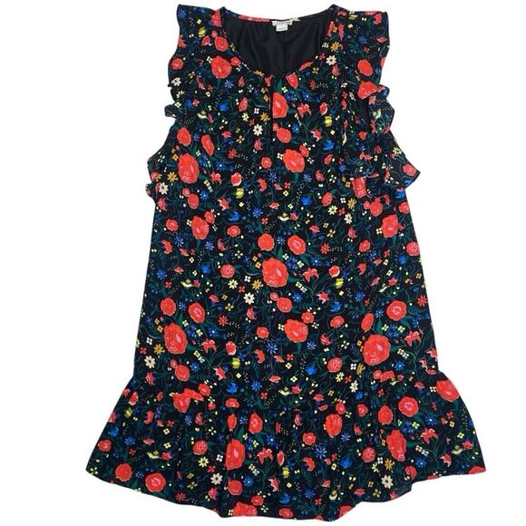 J Crew Floral Flutter Sleeve Dress S Cottagecore Whimsical Bohemian Chic Brunch‎ - Picture 9 of 9